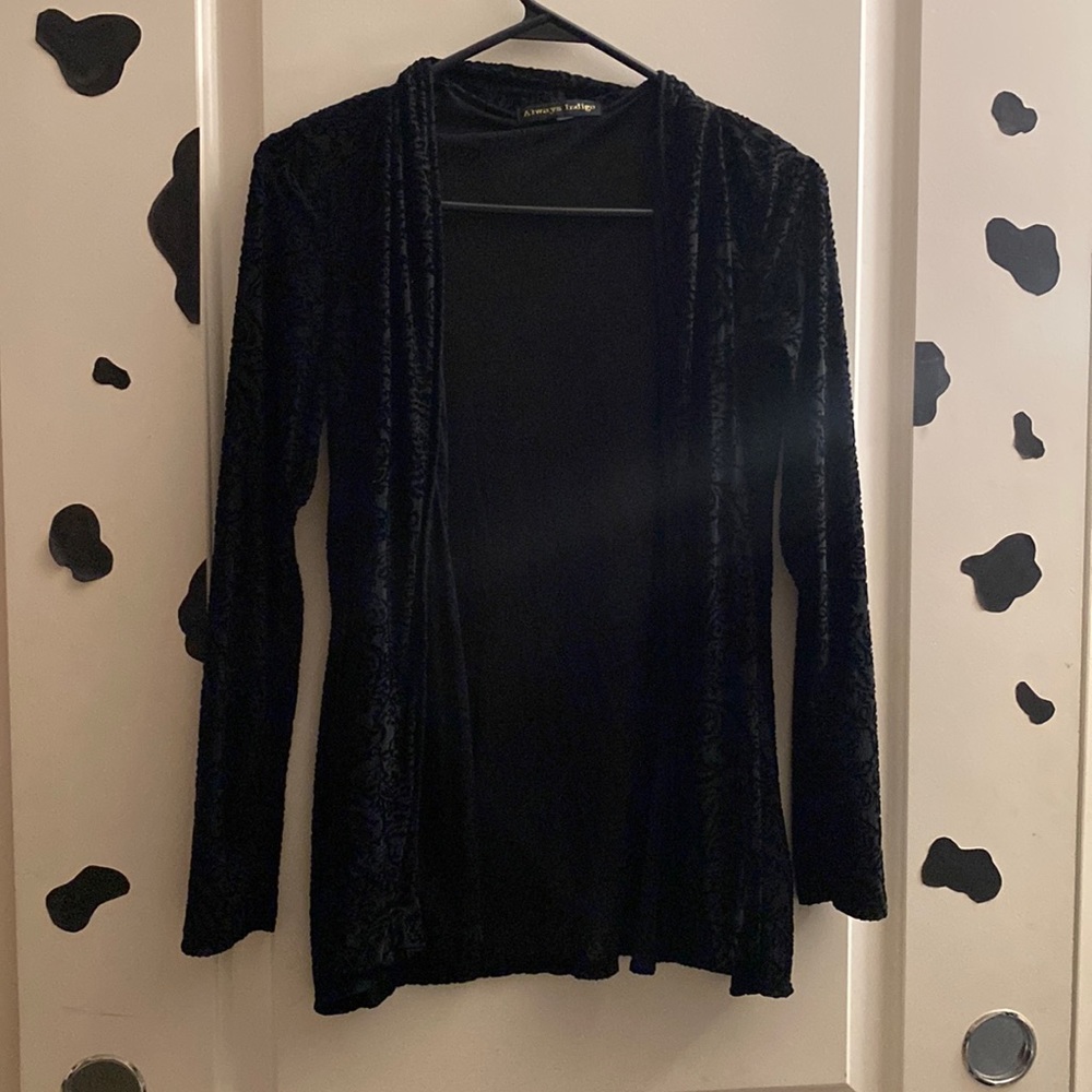 Black mesh detailed cardigan